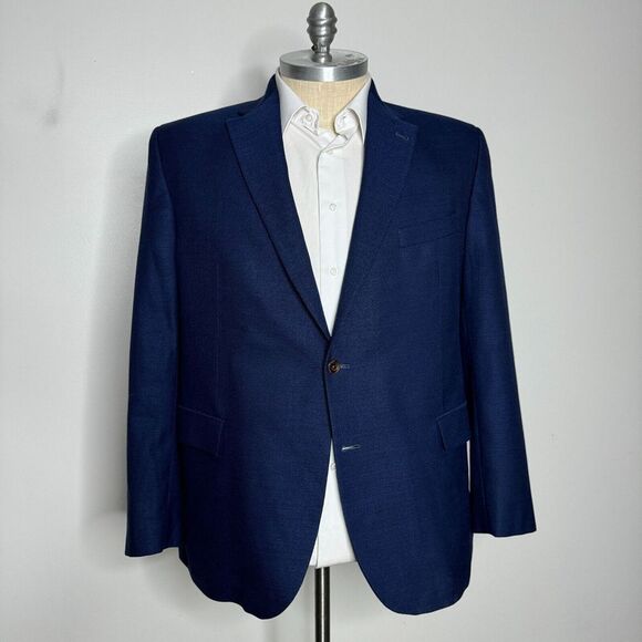 Williams Kent Sport Coat Blazer 48R Mens Blue Solid Suits Blazers
